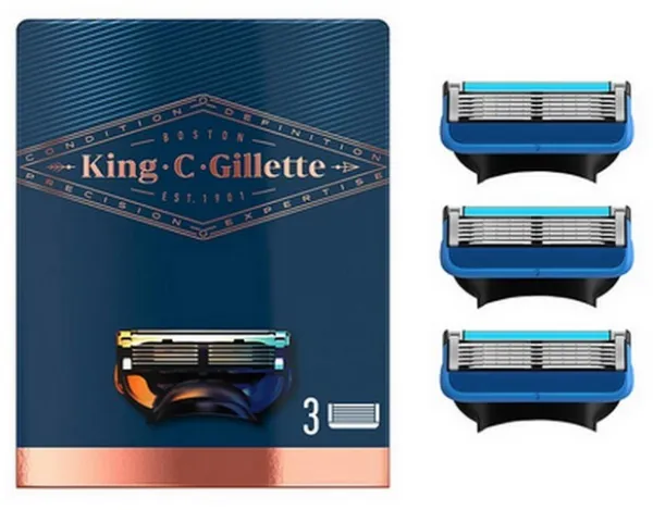 Gillette - King C. Hojas de afeitar - 3 uds.