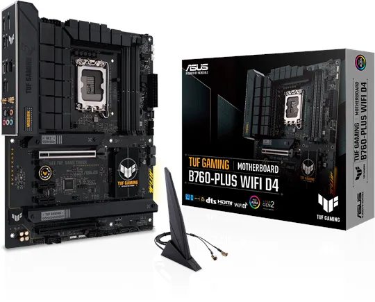 ASUS TUF GAMING B760-PLUS WIFI D4 Placa base - Intel B760 - Socket Intel LGA1700 - RAM DDR4 - ATX