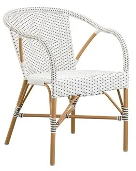 Silla de café exterior Sika-Design Madeleine Blanco/Almendra